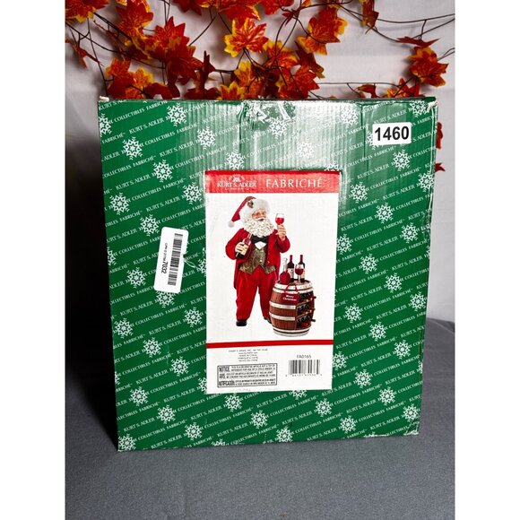 Kurt Adler Fabriche Santa With Wine Barrel Christmas Decoration Figurine - Picture 5 of 5